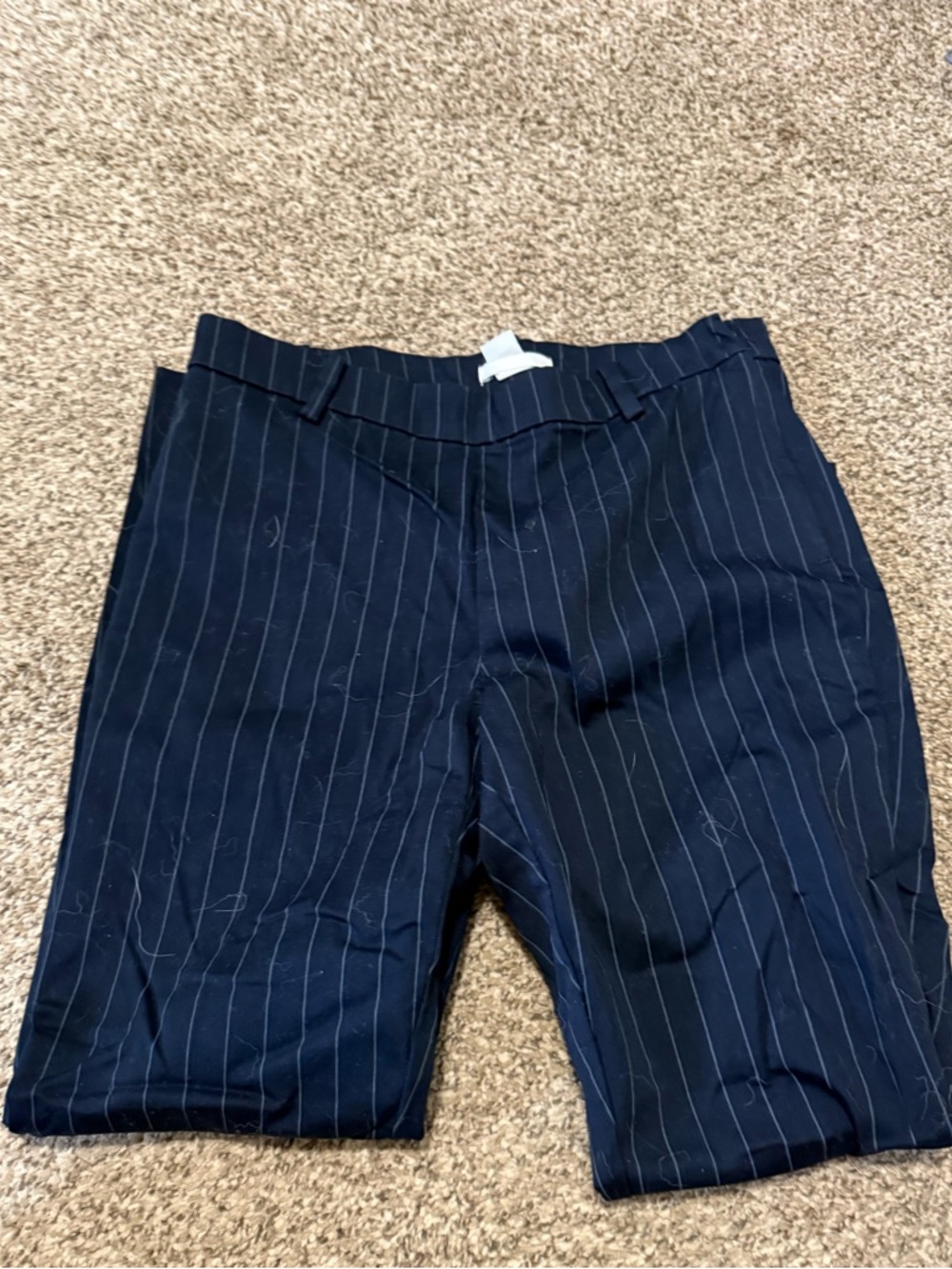 H&M Navy Pinstripe Tailored Long Pants